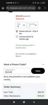 MLS49 coupon verification screenshot