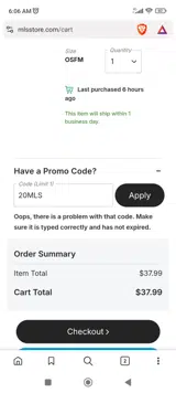 Nashville SC coupon verification screenshot