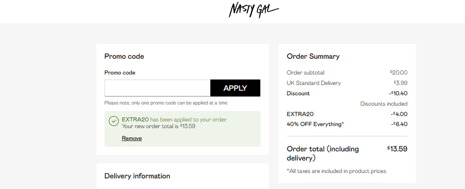 Nasty Gal Promo Codes 20 Off May 2024