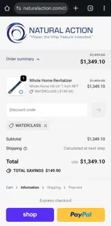 WaterClass coupon verification screenshot