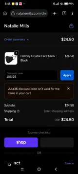 NED22 coupon verification screenshot