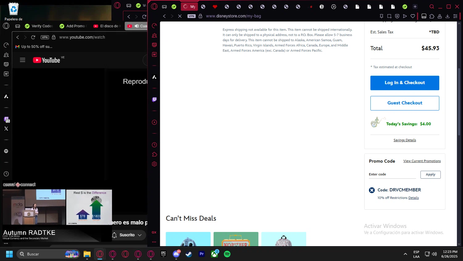 National Geographic Kids promo code screenshot showing code DRVCMEMBER applied at National Geographic Kids checkout page. Uploaded by SimplyCodes community member Billyyou on Jun 26, 2025