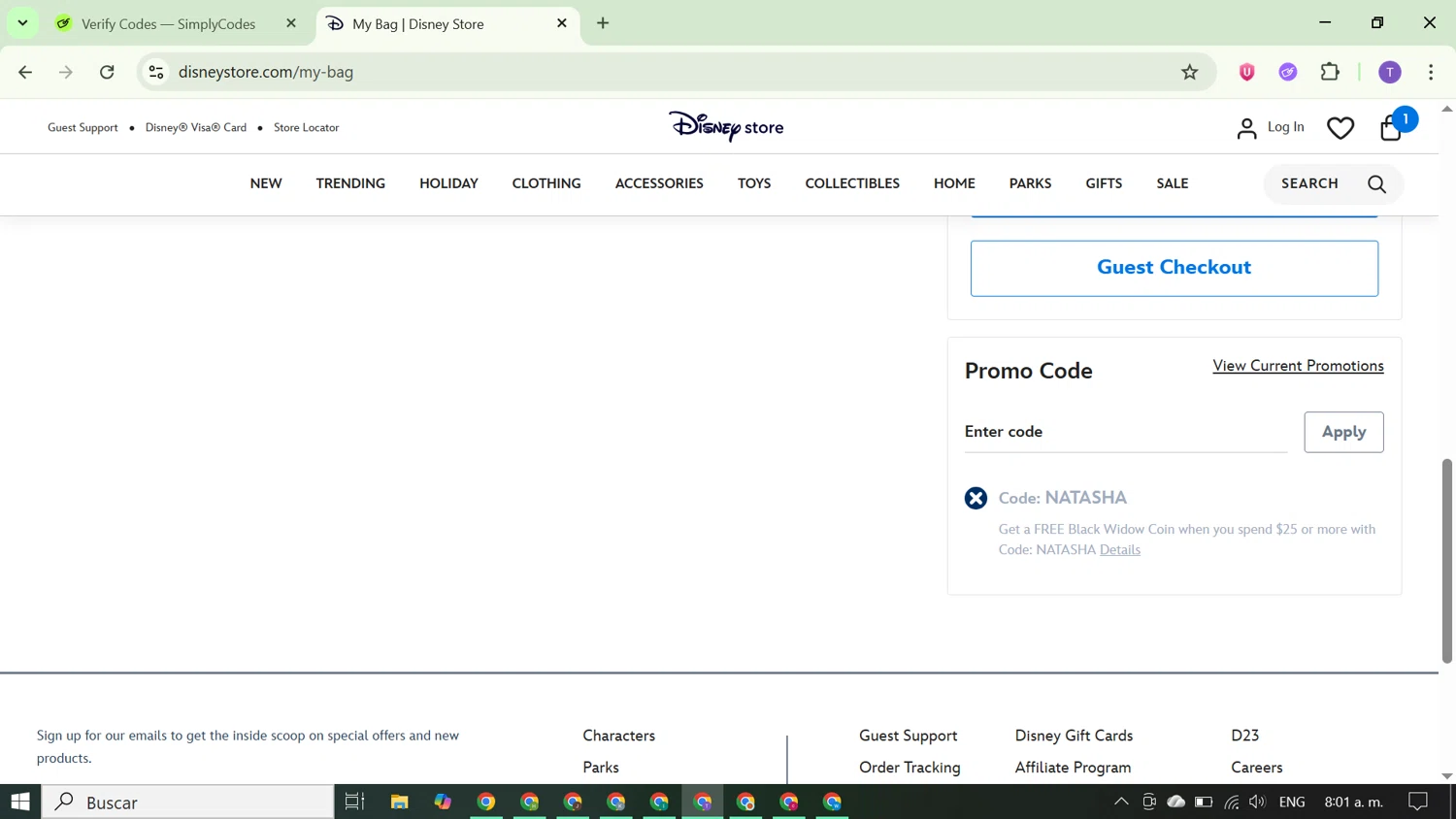 National Geographic Kids promo code screenshot showing code NATASHA applied at National Geographic Kids checkout page. Uploaded by SimplyCodes community member FortunateCurator5882 on Nov 7, 2025