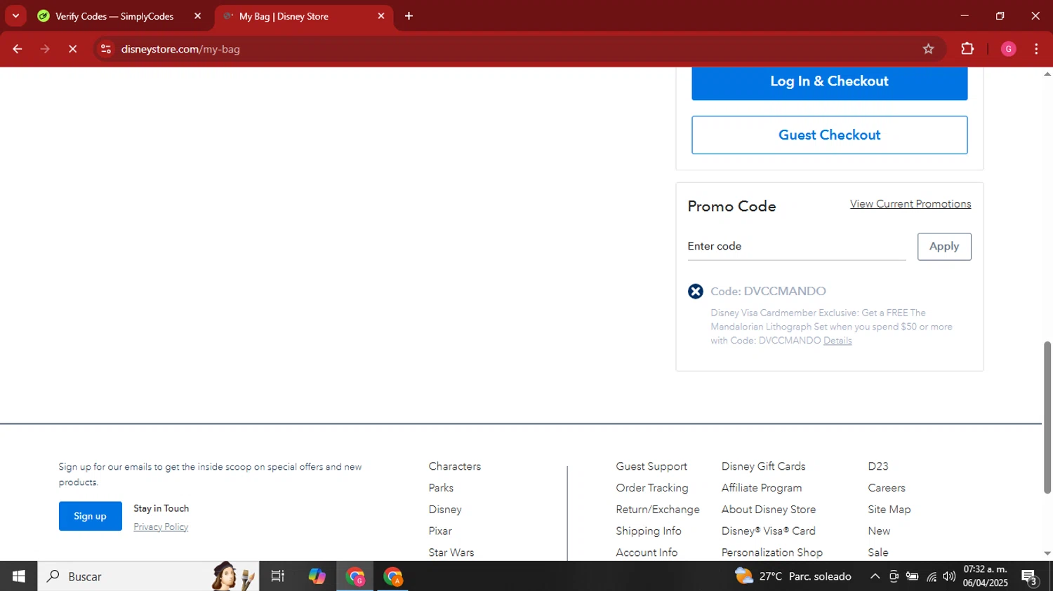 National Geographic Kids promo code screenshot showing code DVCCMANDO applied at National Geographic Kids checkout page. Uploaded by SimplyCodes community member GGGilbert on Apr 6, 2025