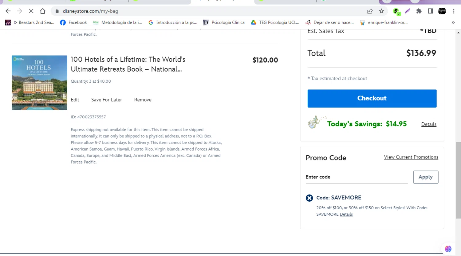 National Geographic Kids promo code screenshot showing code savemore applied at National Geographic Kids checkout page. Uploaded by SimplyCodes community member leidycamacaro on Aug 30, 2025