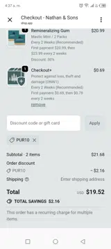 Nathan & Sons coupon verification screenshot