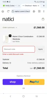 NATICI10 coupon verification screenshot