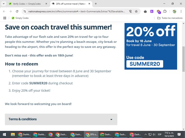 National Express checkout page showing National Express discount code box | Screenshot taken by SimplyCodes community member on Mar 10, 2025