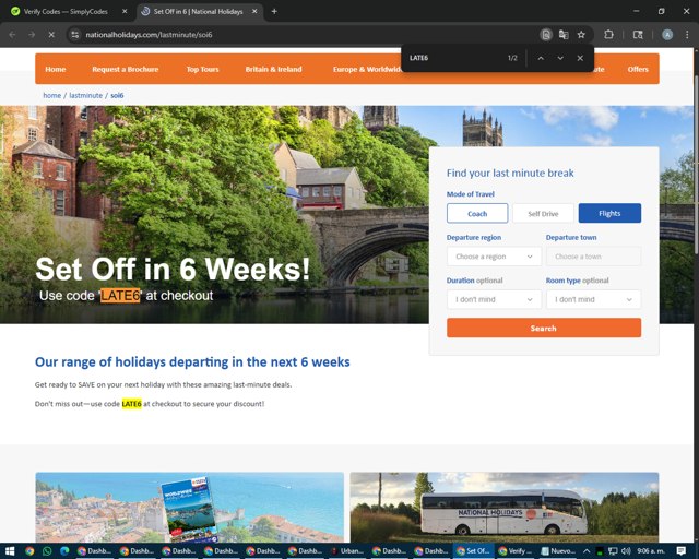 National Holidays checkout page showing National Holidays discount code box | Screenshot taken by SimplyCodes community member on Aug 5, 2025
