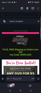National Sewing Circle coupon verification screenshot