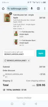 10OFF coupon verification screenshot