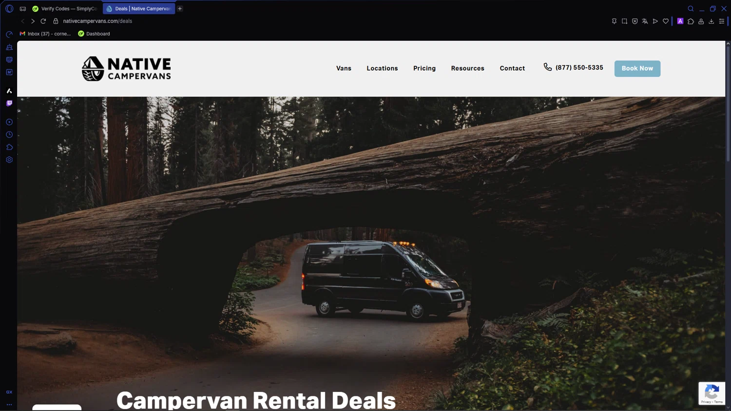 Native Campervans promo code screenshot showing code SMALLS11 applied at Native Campervans checkout page. Uploaded by SimplyCodes community member VictoriousCaptain3902 on Oct 6, 2025
