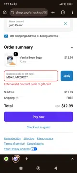 MDXCJMX5RXQT coupon verification screenshot