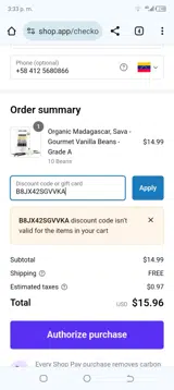 B8JX42SGVVKA coupon verification screenshot