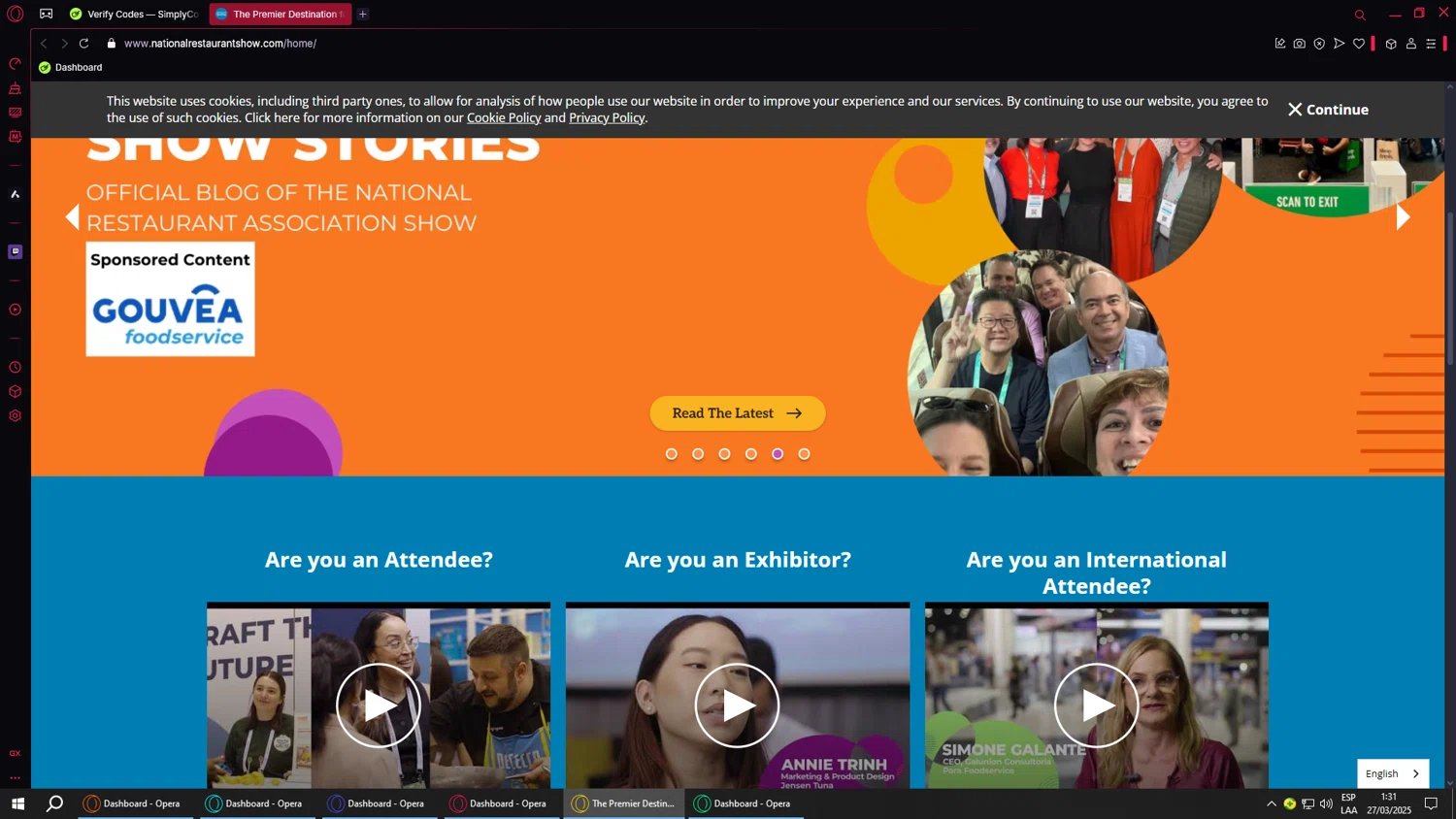 National Restaurant Association Show promo code screenshot showing code LUCKY36 applied at National Restaurant Association Show checkout page. Uploaded by SimplyCodes community member lilfeli on Mar 27, 2025