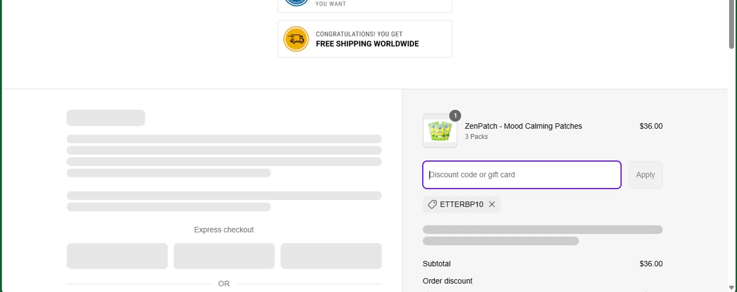 NATPAT AU promo code screenshot showing code ETTERBP10 applied at NATPAT AU checkout page. Uploaded by SimplyCodes community member chepipro on Mar 27, 2025