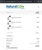 Natural Cure Labs coupon verification screenshot