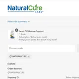 Natural Cure Labs coupon verification screenshot