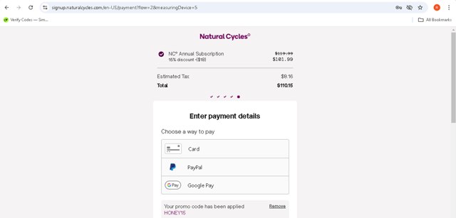 Coupon box: where to find Natural Cycles promo code box for Natural Cycles promo code added on Nov 15, 2024