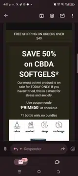 Prime50 coupon verification screenshot