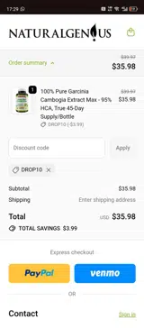 DROP10 coupon verification screenshot