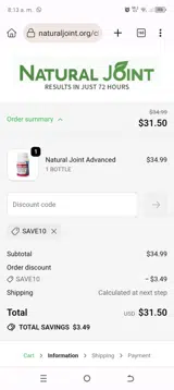SAVE10 coupon verification screenshot