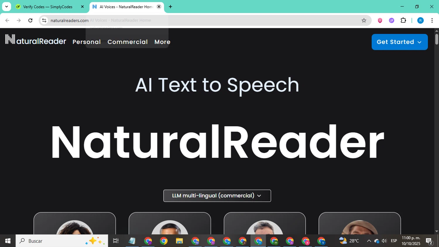 Natural Reader promo code screenshot showing code WEEKEND applied at Natural Reader checkout page. Uploaded by SimplyCodes community member CodeShopper8605 on Oct 11, 2025