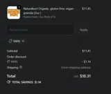 MRN coupon verification screenshot