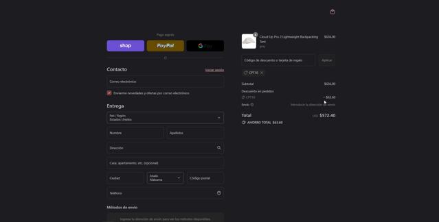 Naturehike checkout page showing Naturehike discount code box | Screenshot taken by SimplyCodes community member on Sep 12, 2025