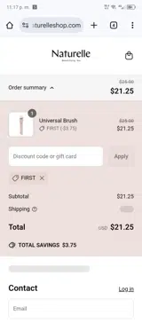 FIRST coupon verification screenshot