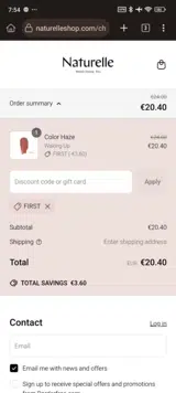 FIRST coupon verification screenshot