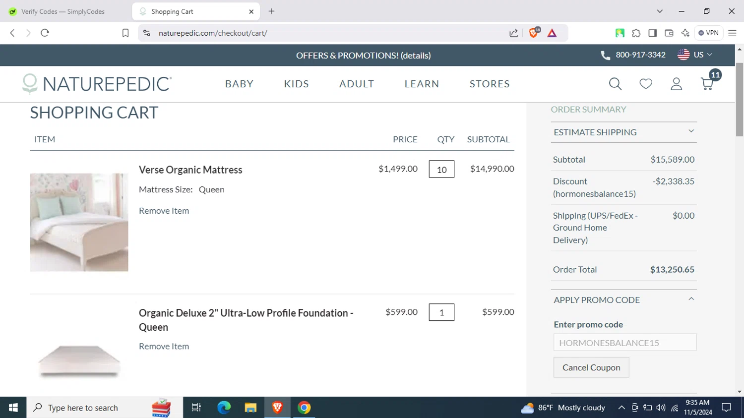 how to use Naturepedic coupons