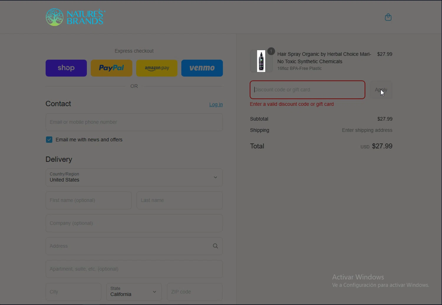 Nature's Brands promo code screenshot showing code Labor25 applied at Nature's Brands checkout page. Uploaded by SimplyCodes community member IFeelGood3 on Sep 3, 2025