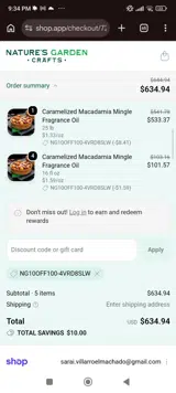 Nature's Garden Crafts coupon verification screenshot
