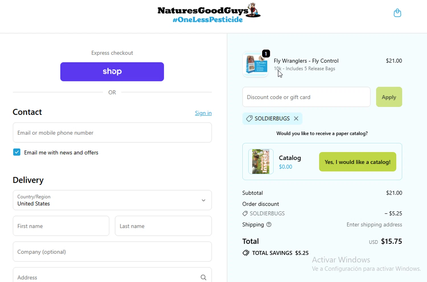 Natures Good Guys discount code screenshot showing code SOLDIERBUGS applied at Natures Good Guys checkout page. Uploaded by SimplyCodes community member BudgetGuardian5712 on Nov 18, 2025