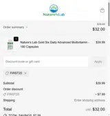 FIRST20 coupon verification screenshot