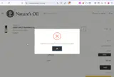 Nature's Oil coupon verification screenshot