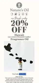Nature's Oil coupon verification screenshot