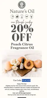 Nature's Oil coupon verification screenshot