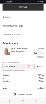 AUGUST15DEAL coupon verification screenshot