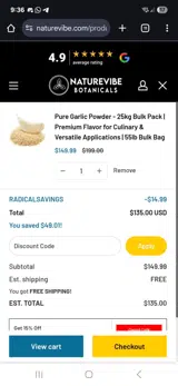 RADICALSAVINGS coupon verification screenshot