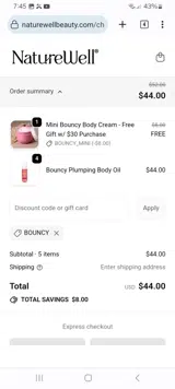 BOUNCY coupon verification screenshot