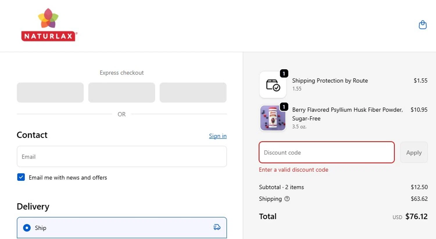 Naturlax discount code screenshot showing code CYBER25 applied at Naturlax checkout page. Uploaded by SimplyCodes community member MoneyFalcon5538 on Dec 5, 2025