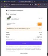 DETOX10 coupon verification screenshot