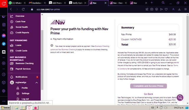 Nav checkout page showing Nav coupon code box | Screenshot taken by SimplyCodes community member on Dec 8, 2023