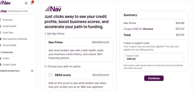 Nav checkout page showing Nav coupon code box | Screenshot taken by SimplyCodes community member on Apr 13, 2024