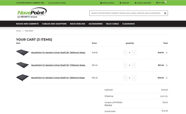 Nave Point checkout page showing Nave Point promo code box | Screenshot taken by SimplyCodes community member on May 19, 2021