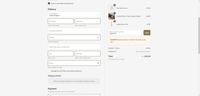 Navy Professional checkout page showing Navy Professional discount code box | Screenshot taken by SimplyCodes community member on Sep 15, 2025