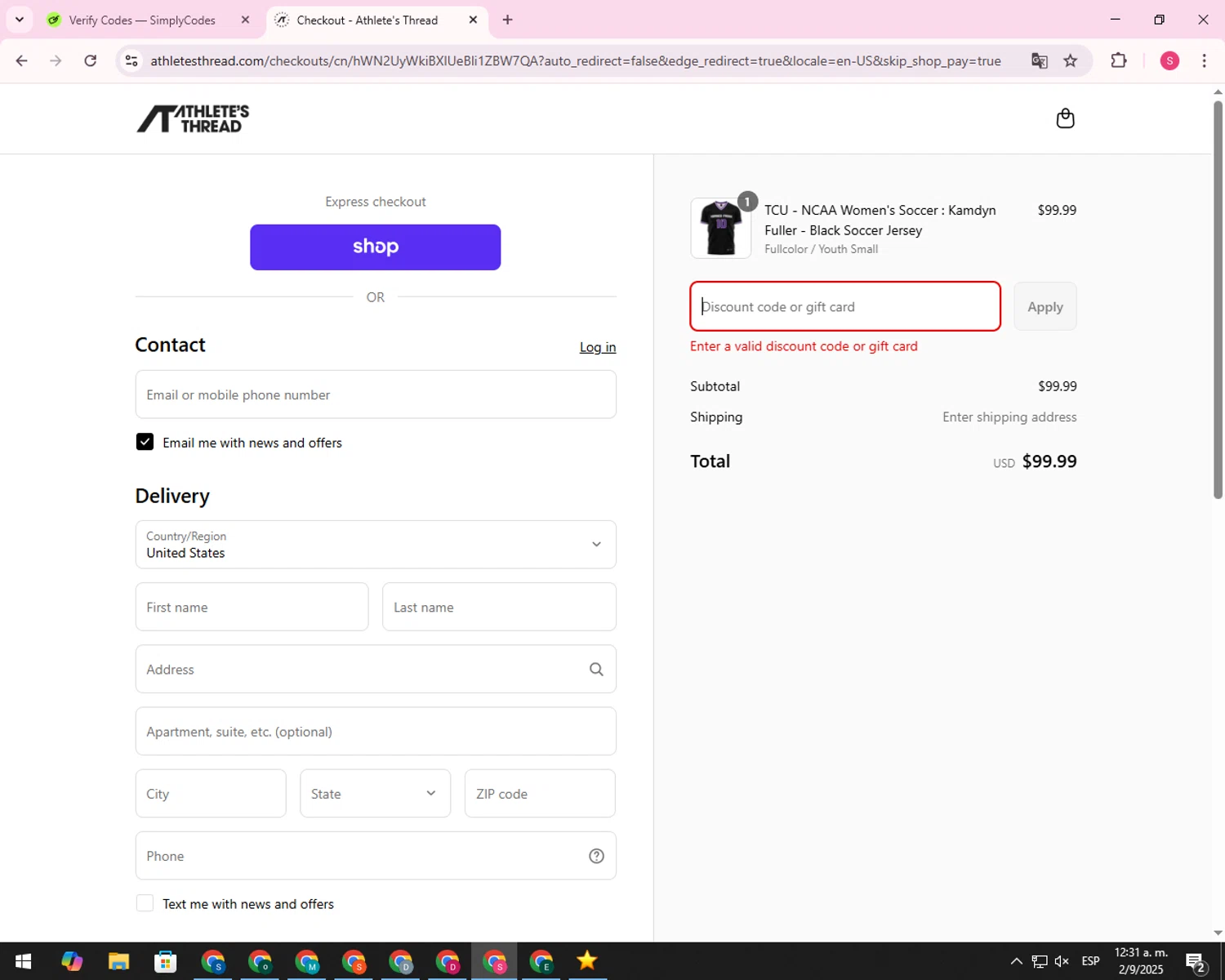 Nayax coupon code screenshot showing code REVESTOR applied at Nayax checkout page. Uploaded by SimplyCodes community member 00000008 on Sep 2, 2025