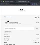WEBE10 coupon verification screenshot